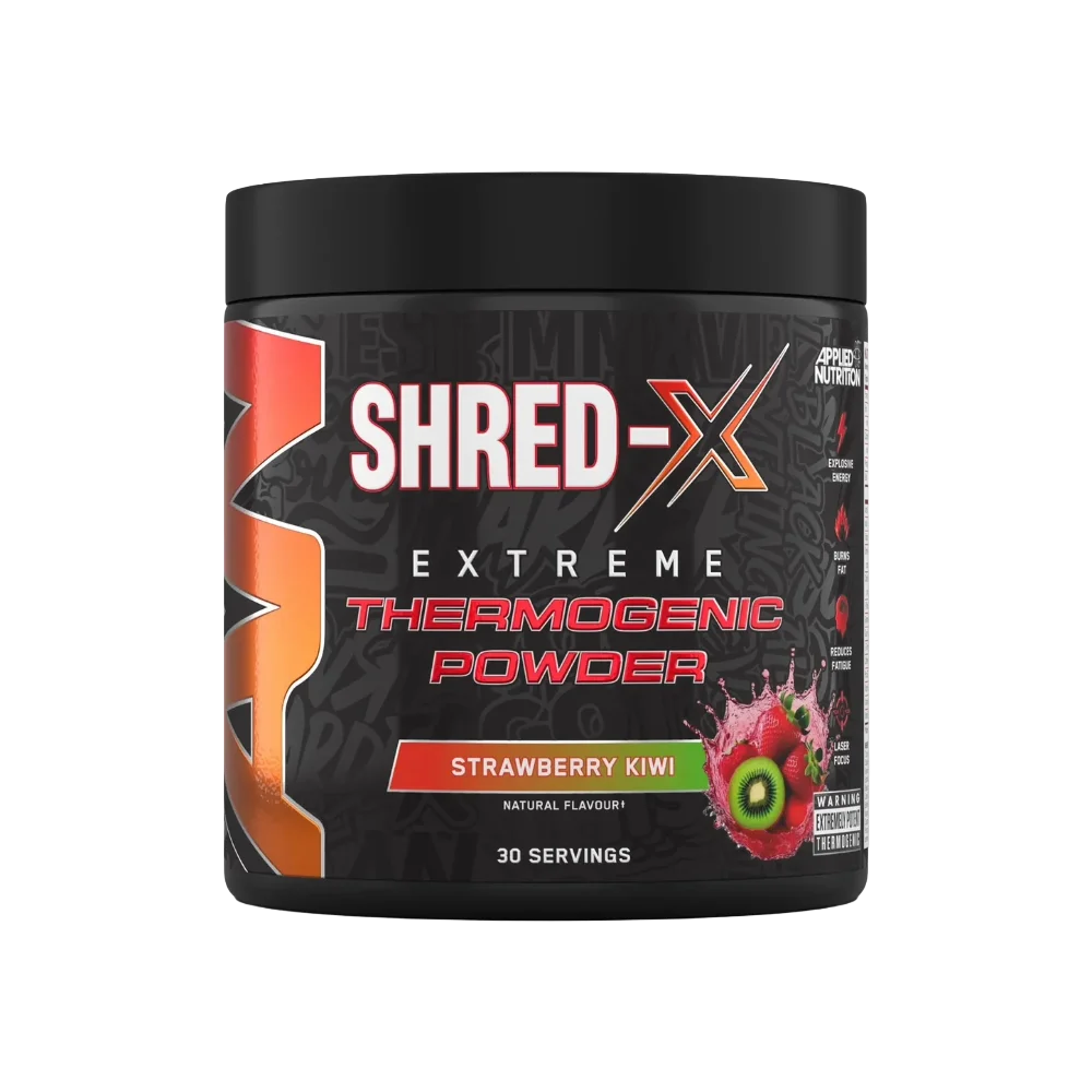 Applied-Nutrition-Shred-X-Extreme-Fat-Burning-Thermogenic-Powder-300g-30-Servings-Strawberry-Kiwi Applied Nutrition, Shred X Extreme Fat Burning Thermogenic Powder, 300g, 30 Servings - Image 1