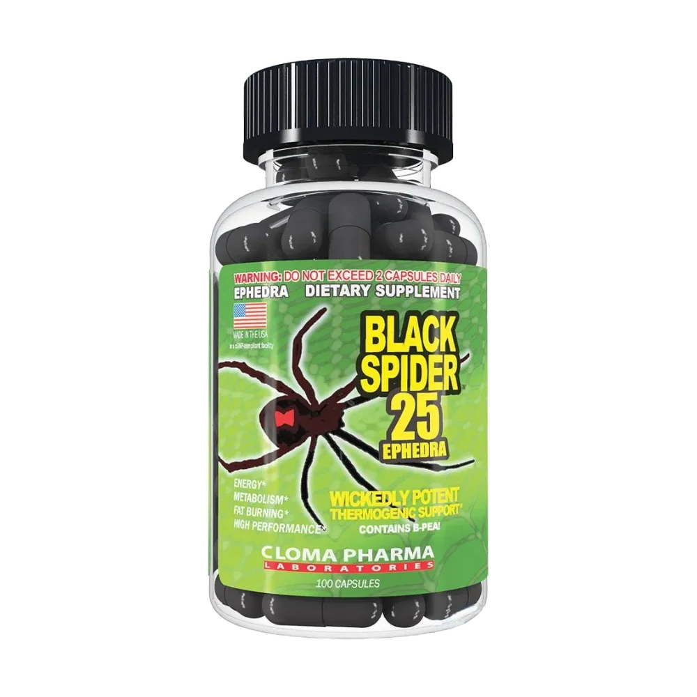 Cloma-pharma-Black-Spider-100-Capsules-100-Serving Cloma pharma, Black Spider, 100 Capsules, 100 Servings - Image 1